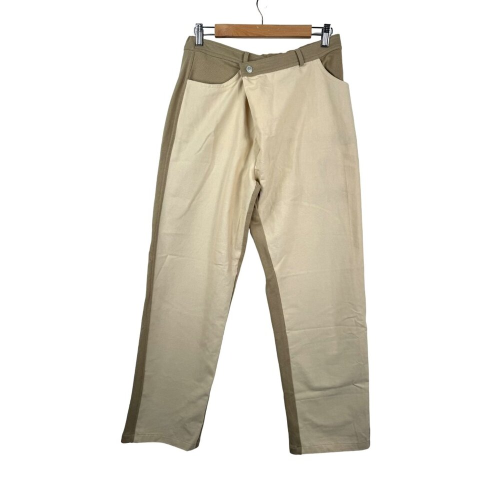 Zara Cross waist contrasting stitch wide leg loose fit pants sz M